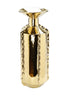 21" Gold Trumpet Ceramic Table Vase With Sculptural Details