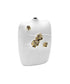 14" White Floral Ceramic Table Vase With Sculptural Details