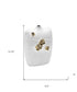 14" White Floral Ceramic Table Vase With Sculptural Details