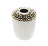10" White Round Ceramic Table Vase With Sculptural Details