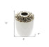 10" White Round Ceramic Table Vase With Sculptural Details