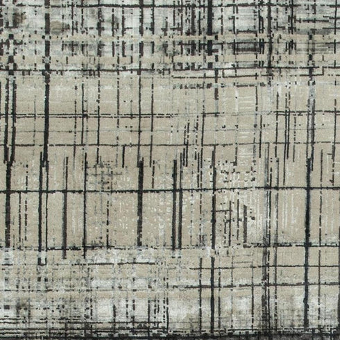 8' X 10' Black Abstract Hand Knotted Area Rug