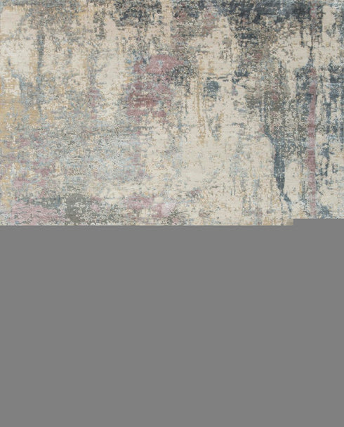 8' X 10' Blue Abstract Hand Knotted Area Rug