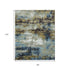 8' X 10' Blue Abstract Hand Knotted Area Rug