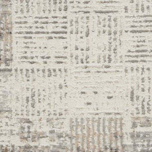 8' X 11' Ivory and Gray Abstract Area Rug