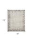 8' X 11' Ivory and Gray Abstract Area Rug