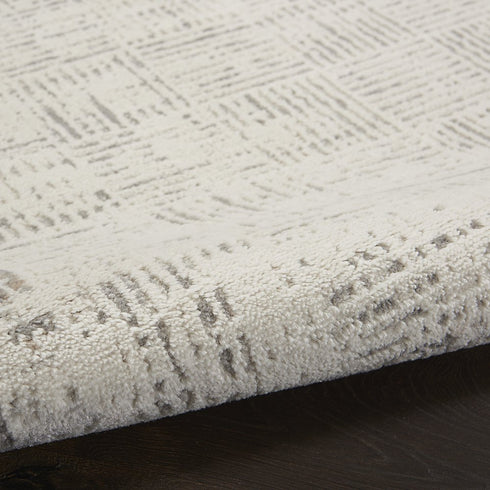 8' X 11' Ivory and Gray Abstract Area Rug