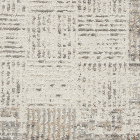 8' X 11' Ivory and Gray Abstract Area Rug