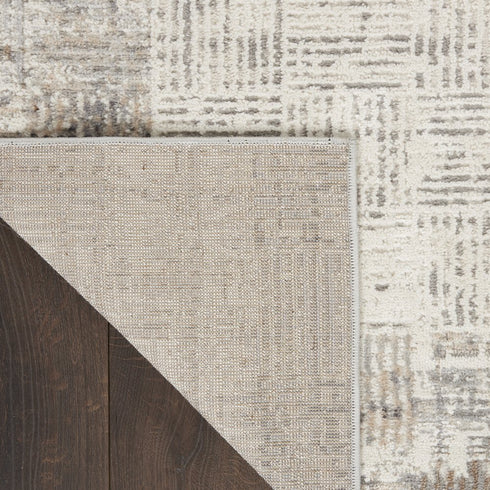 8' X 11' Ivory and Gray Abstract Area Rug
