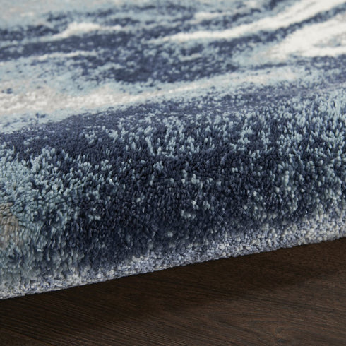 8' X 10' Blue Abstract Power Loom Area Rug
