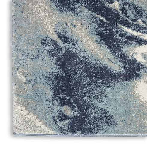 8' X 10' Blue Abstract Power Loom Area Rug