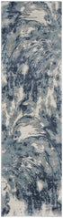 8' X 10' Blue Abstract Power Loom Area Rug