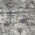 8' Teal Ivory And Gray Floral Medallion Distressed Runner Rug