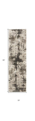 8' Tan Abstract Power Loom Runner Rug
