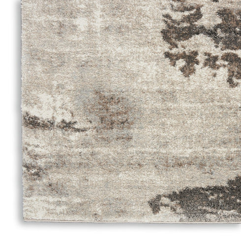 8' Tan Abstract Power Loom Runner Rug