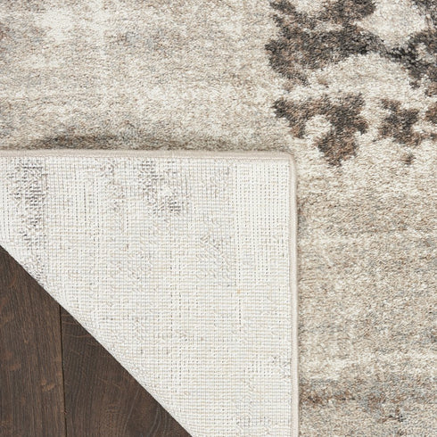8' Tan Abstract Power Loom Runner Rug