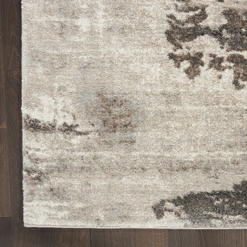 8' Tan Abstract Power Loom Runner Rug
