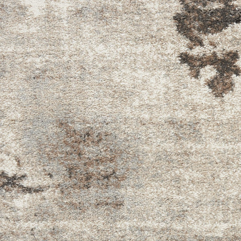 8' Tan Abstract Power Loom Runner Rug