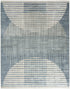 7' X 9' Blue Geometric Area Rug