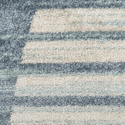 7' X 9' Blue Geometric Area Rug