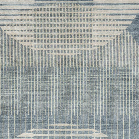 7' X 9' Blue Geometric Area Rug