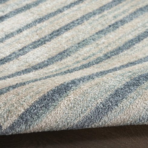 7' X 9' Blue Geometric Area Rug