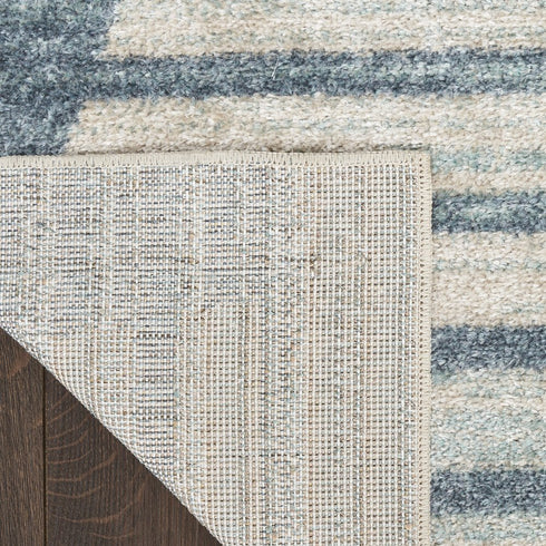 7' X 9' Blue Geometric Area Rug