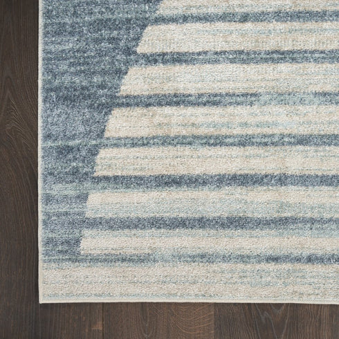 8' X 10' Blue Geometric Area Rug