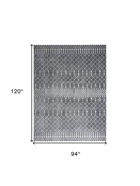 8' X 10' Blue Geometric Area Rug