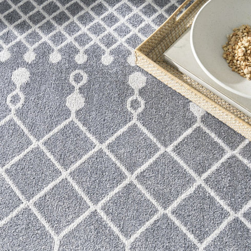 8' X 10' Blue Geometric Area Rug