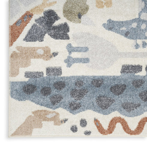 8' X 10' Ivory Animal Print Area Rug