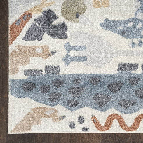 8' X 10' Ivory Animal Print Area Rug