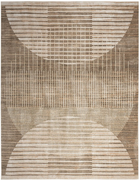 8' X 10' Brown Geometric Area Rug