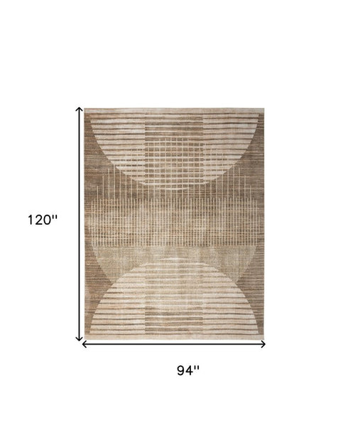 8' X 10' Brown Geometric Area Rug