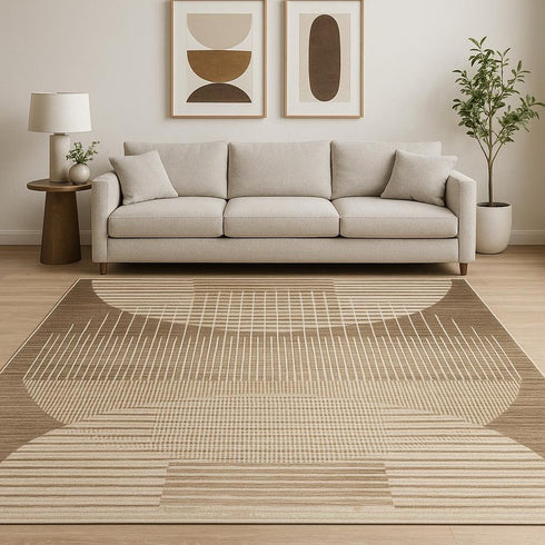 8' X 10' Brown Geometric Area Rug