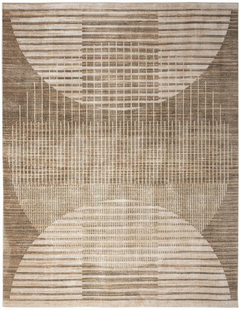 8' X 10' Brown Geometric Area Rug