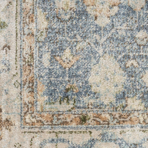 8' Gray Oriental Distressed Round Rug