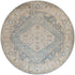 8' Gray Oriental Distressed Round Rug