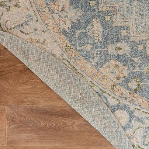 8' Gray Oriental Distressed Round Rug
