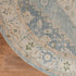 8' Gray Oriental Distressed Round Rug