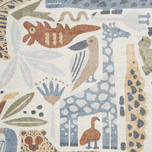 9' X 12' Ivory Animal Print Area Rug