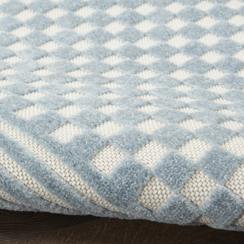 8' X 10' Blue Geometric Area Rug