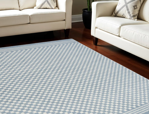 8' X 10' Blue Geometric Area Rug