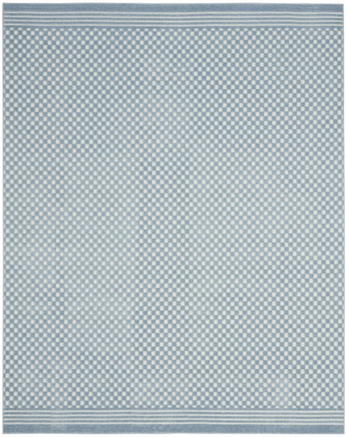 8' X 10' Blue Geometric Area Rug