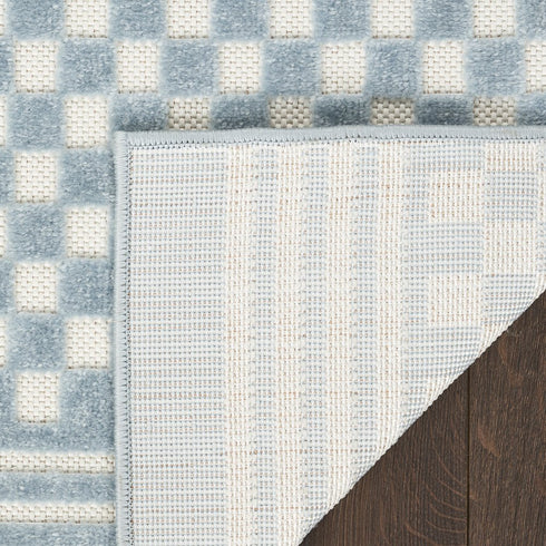 8' X 10' Blue Geometric Area Rug
