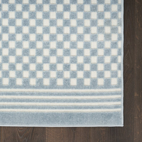8' X 10' Blue Geometric Area Rug