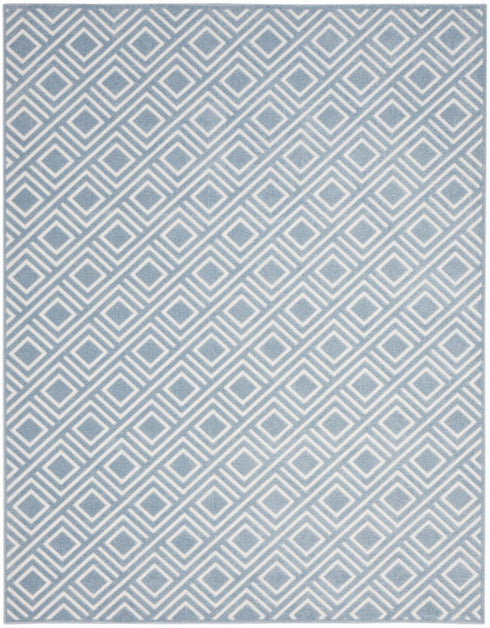 8' X 10' Blue Geometric Area Rug