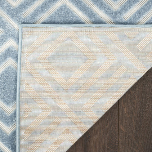 8' X 10' Blue Geometric Area Rug