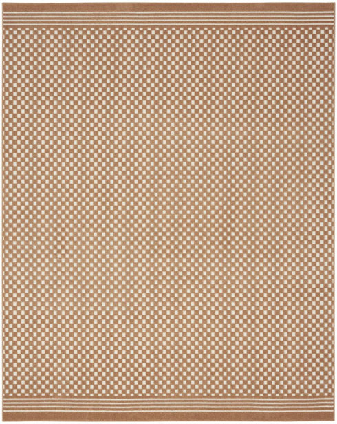 8' X 10' Brown Geometric Area Rug