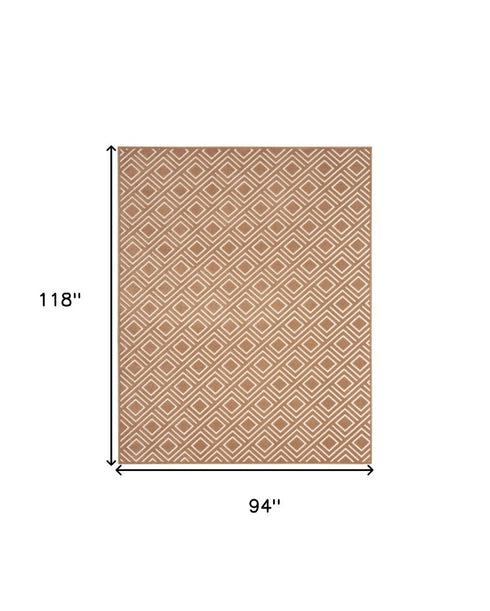 8' X 10' Brown Geometric Area Rug